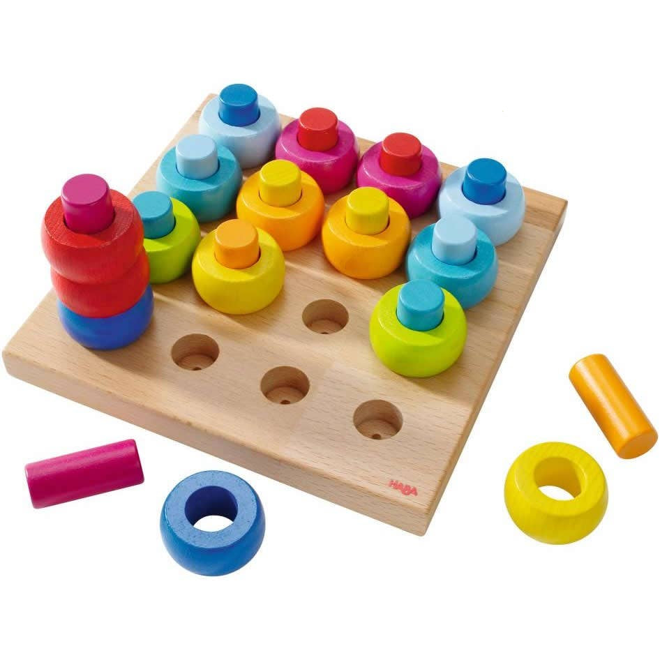 Rainbow Whirls Wooden Sorting Game
