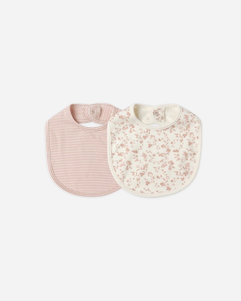 Jersey Snap Bib 2-Pack - French Rose - Babesta