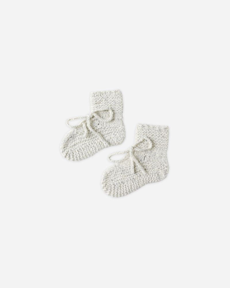 Knit Booties - Heathered Blue - Babesta