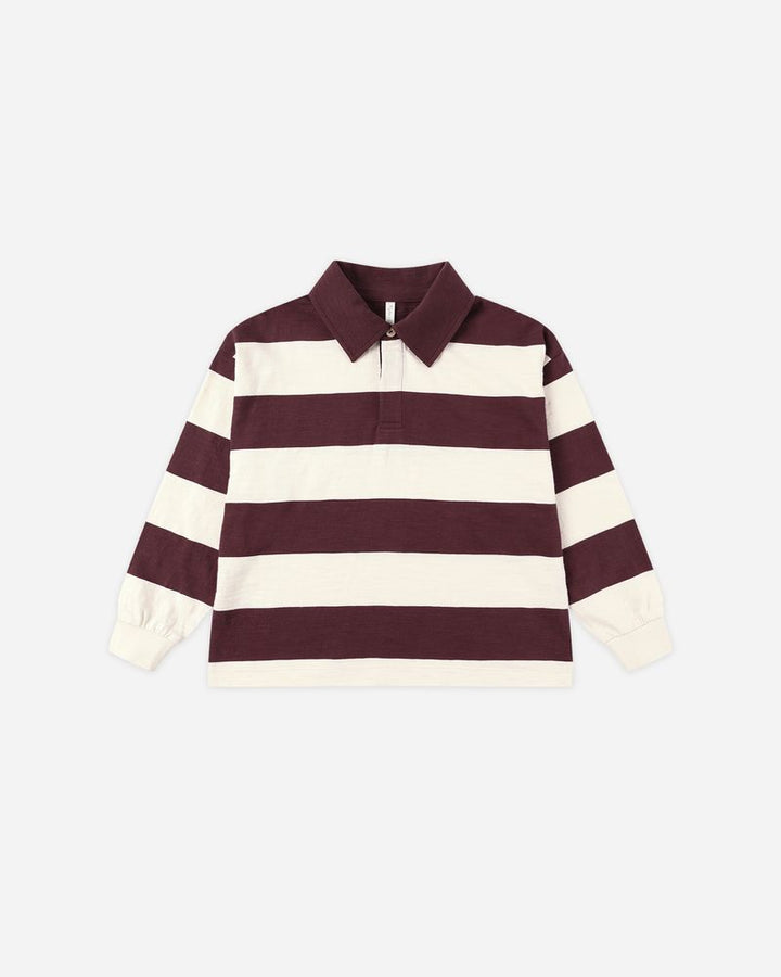 Rugby Polo - Burgundy Stripe - Babesta