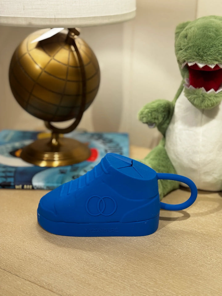 sneaker shaped silicone snack container for toddlers and kids BPA free, nontoxic, sustainably made