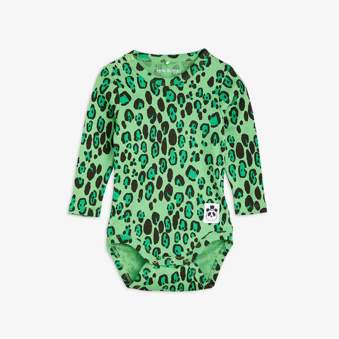 Green Leopard Snaptee by Mini Rodini