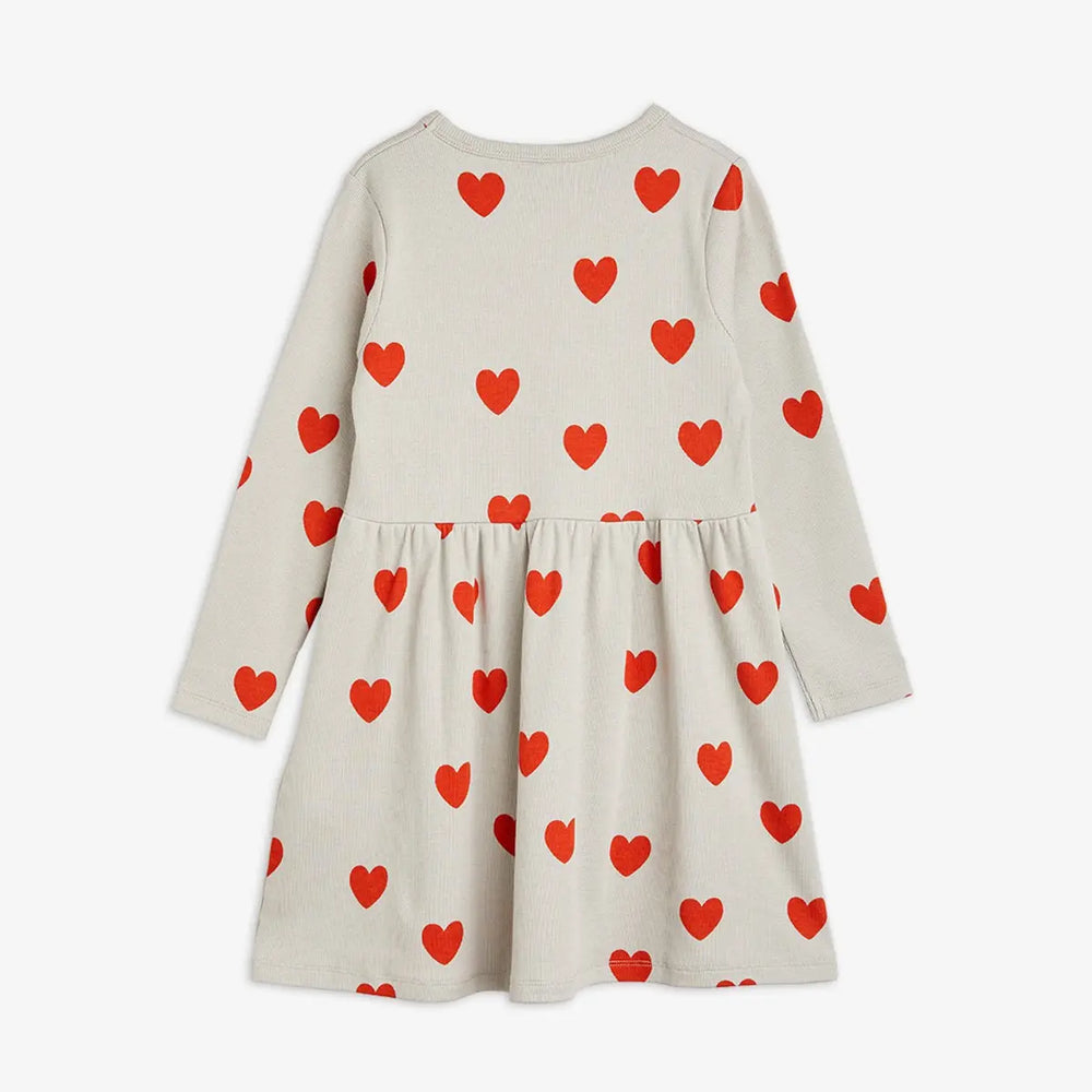 Hearts AOP LS Dress by Mini Rodini