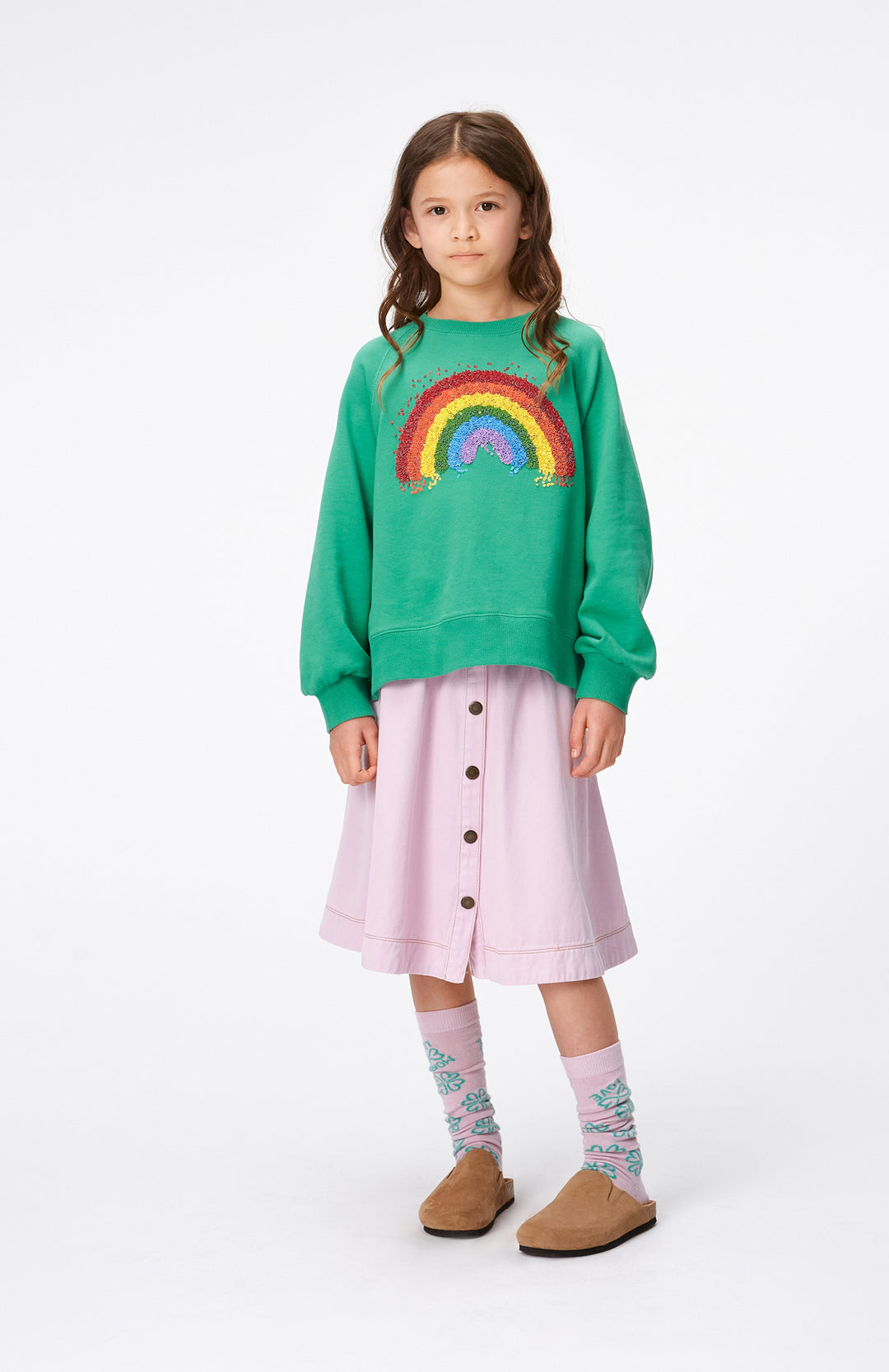 marilee green rainbow sweatshirt by molo