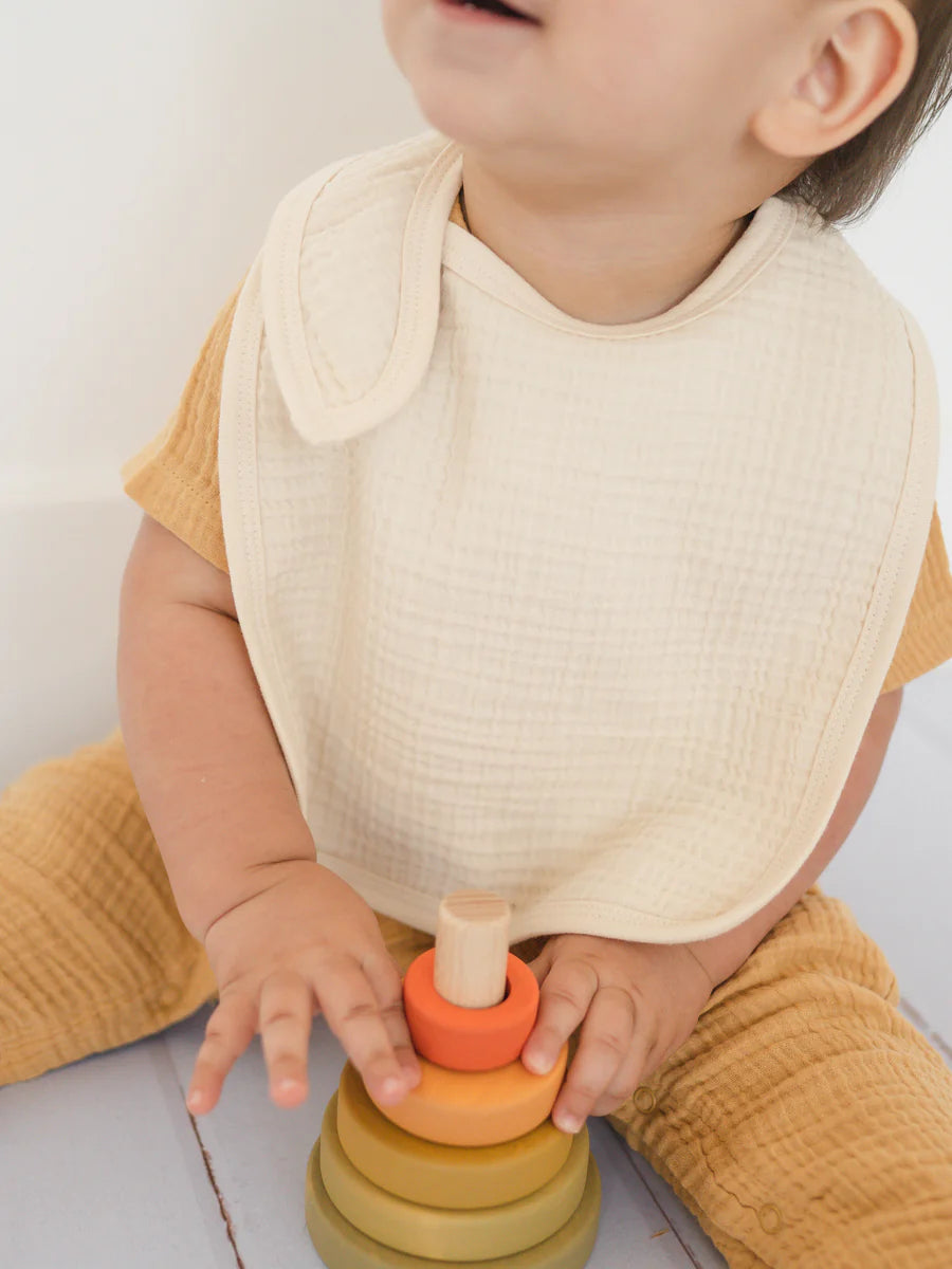 Organic Muslin Bib Set Natural by Colored Organics