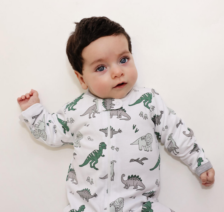 Dinosaur Zipper Footie by Noomie Baby