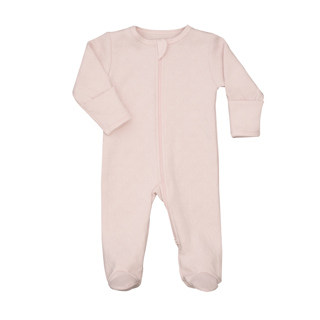 Pink Jacquard Footie by Noomie Baby