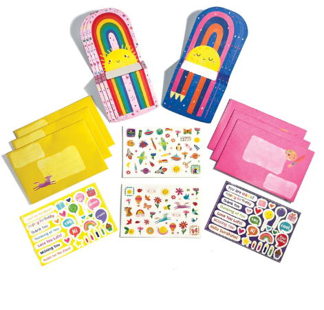 tiny tadas note cards and sticker set hello rainbows by Ooly