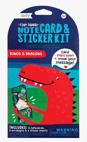 Tiny Tadas! Note Cards and Sticker Set - Dino & Dragons