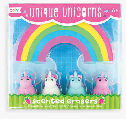 Unique Unicorn Strawberry Scented Erasers