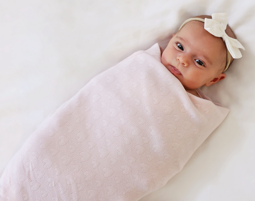 noomie baby pink jacquard blanket by noomie baby