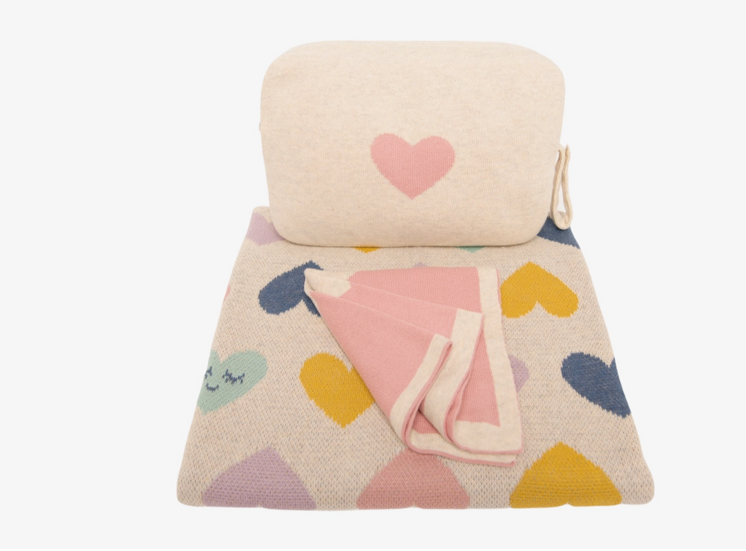 Smiley Baby Blanket Set by Pink Lemonade
