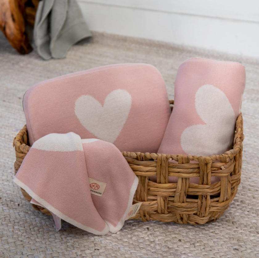 PInk Heart Infant Blanket Set by Pink Lemonade