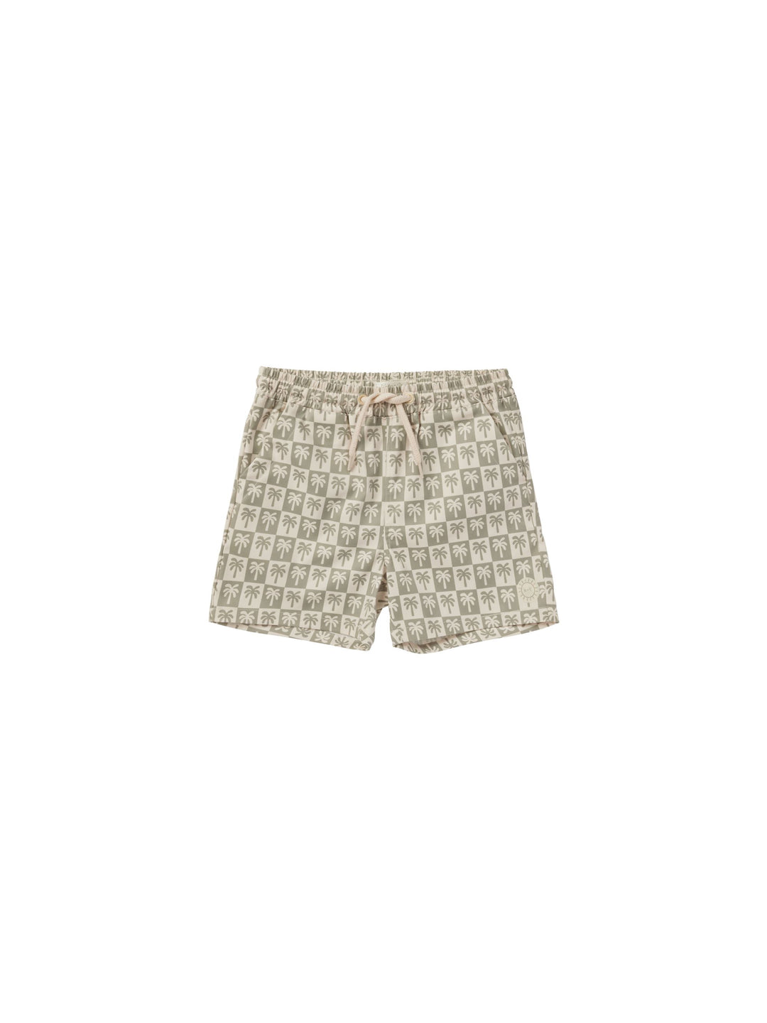 Palm Check Board Shorts by Rylee and Cru