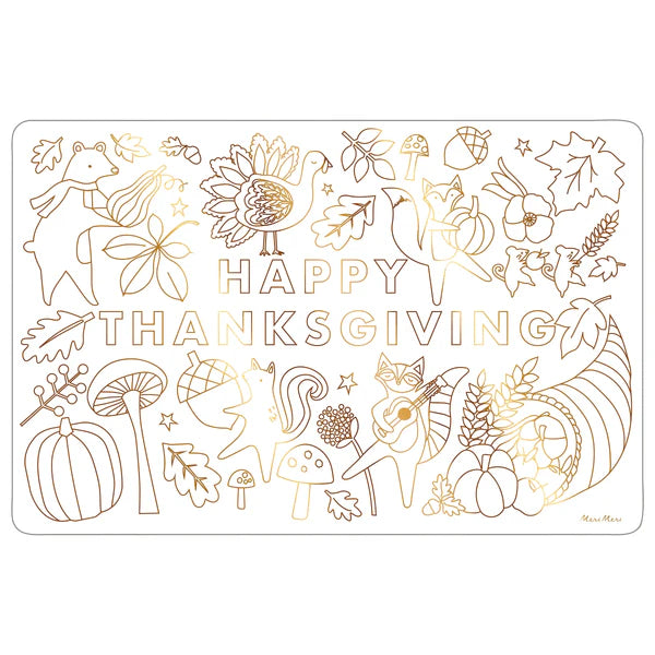 Thanksgiving Coloring Placemats (8 pieces) by Meri Meri