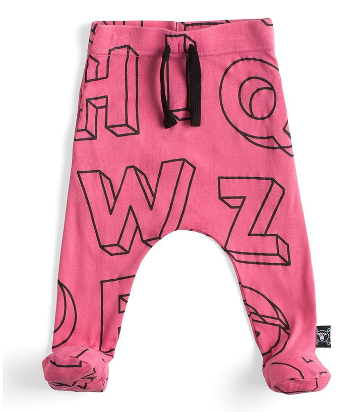 A-Z Footed Sweatpants in Pink