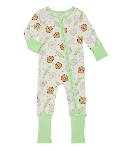 Babesta Pickle Bagel Zipper Onesie by PiccoliNY