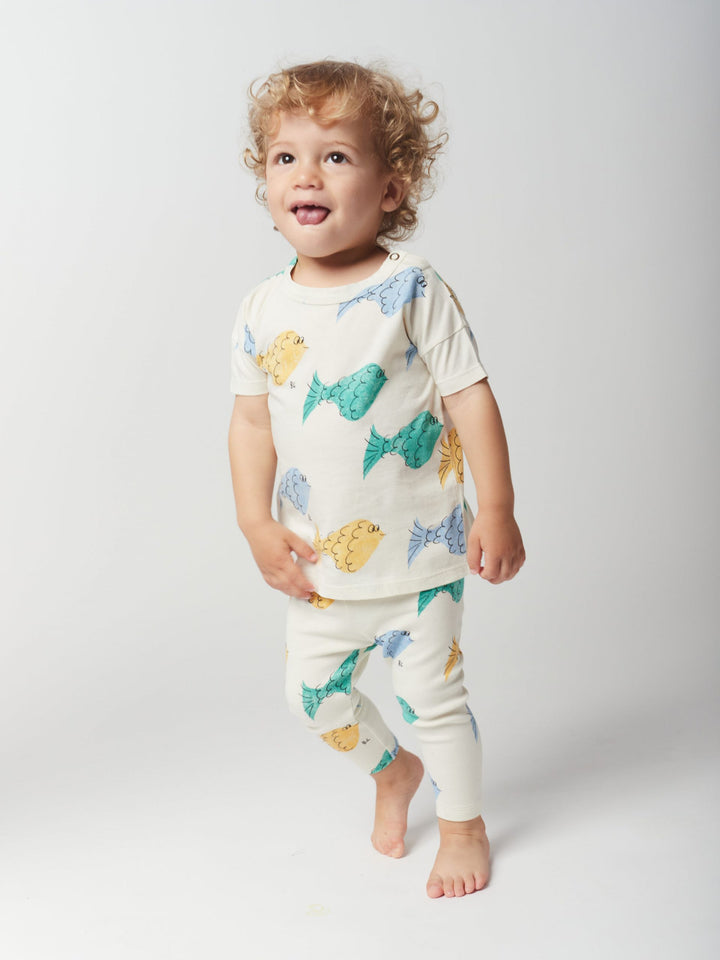 Multicolor Fish All Over Tee by Bobo Choses