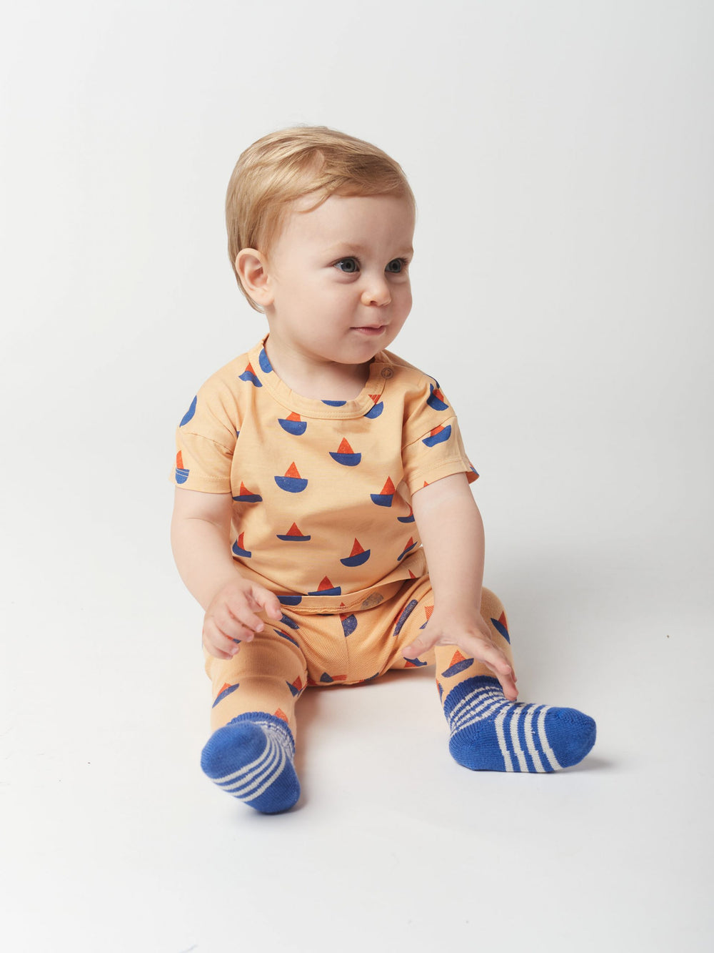 Sail Boat All Over Leggings by Bobo Choses