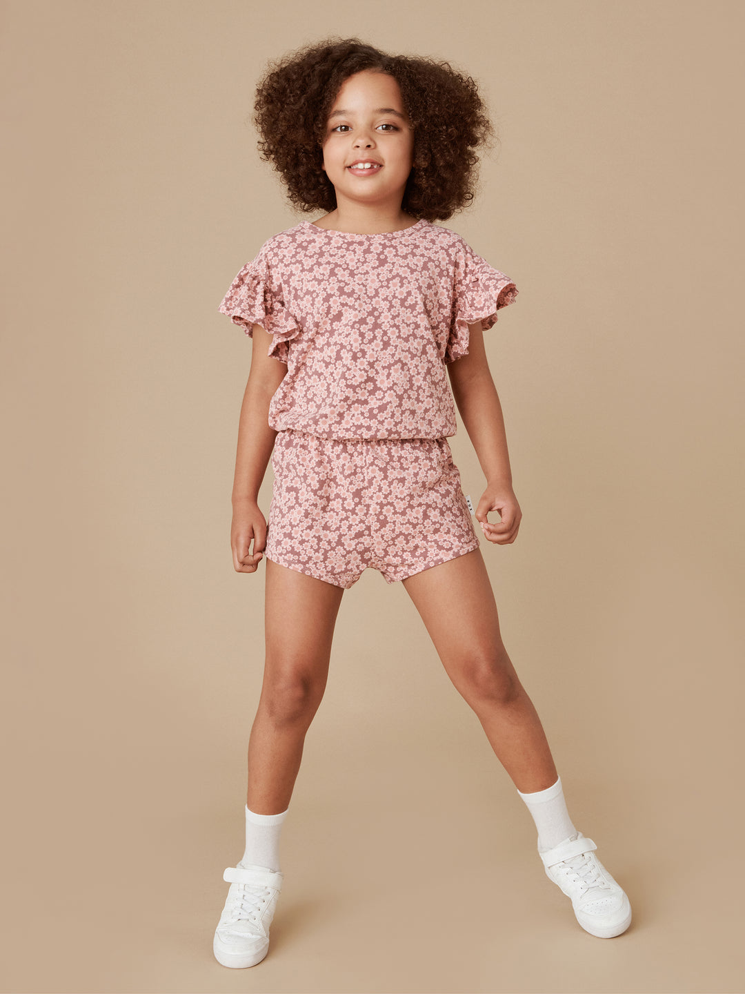 Flower Bear Frill Playsuit by Huxbaby