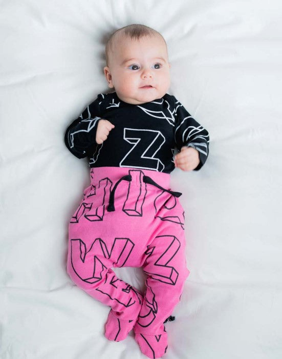 A-Z Footed Sweatpants in Pink by Nununu