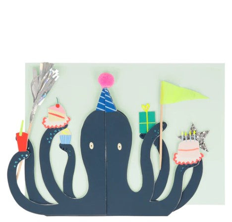 Party Octopus Stand Up Birthday Card by Meri Meri