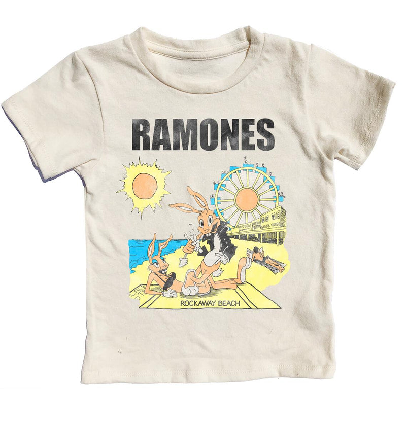 MadeWorn Rock Ramones Rockaway Beach T-Shirt White, T Shirt Ramones H