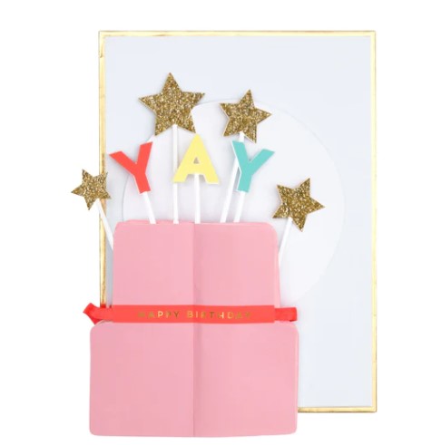 Yay! Cake Stand-Up Birthday Card