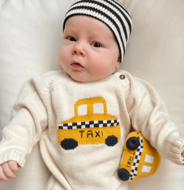 Knit Taxi Baby Romper