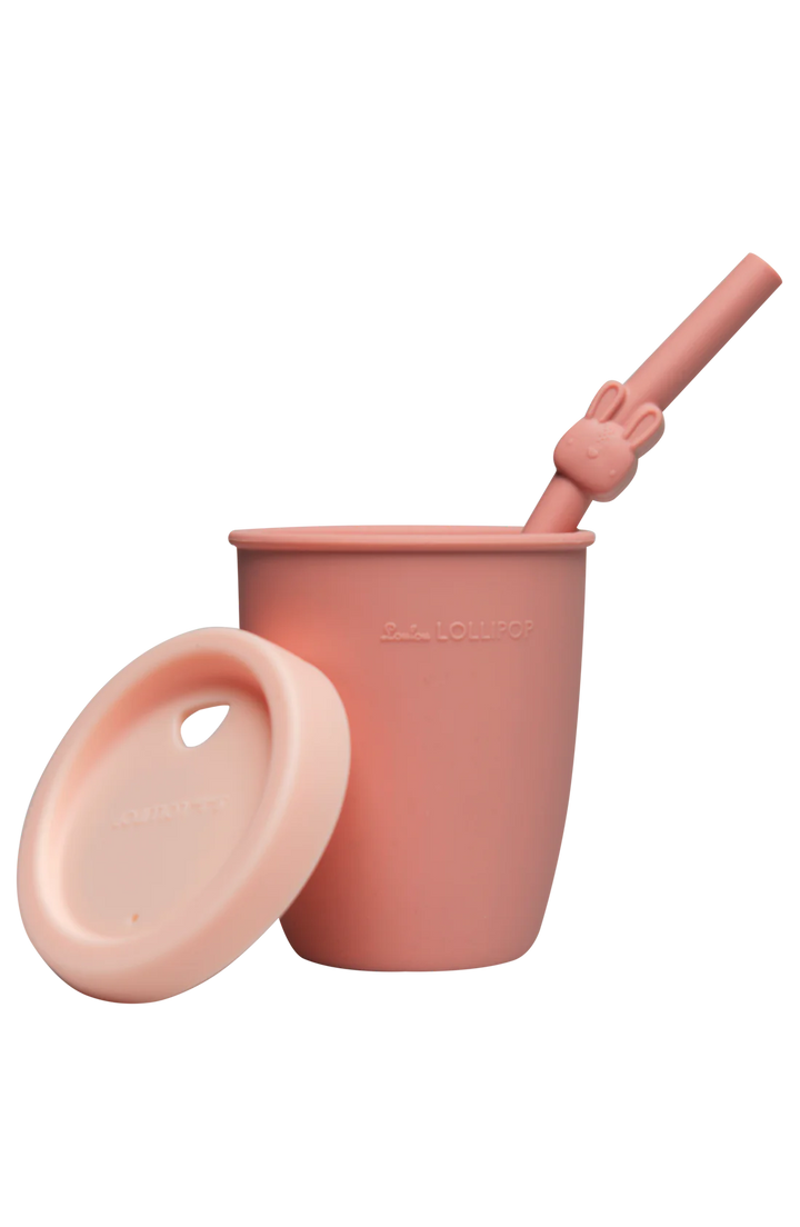 Pink Cup and Straw Set by Loulou Lollipop