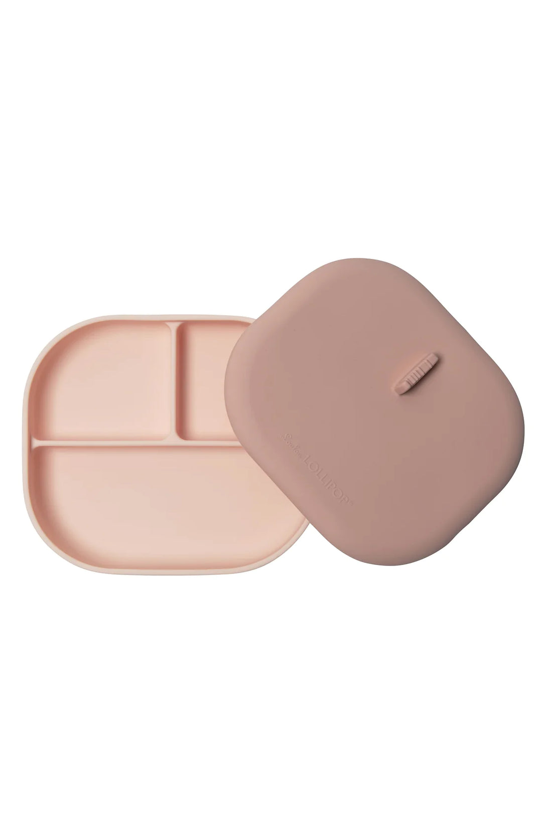 Pink Silicone Divided Plate by Loulou Lollipop
