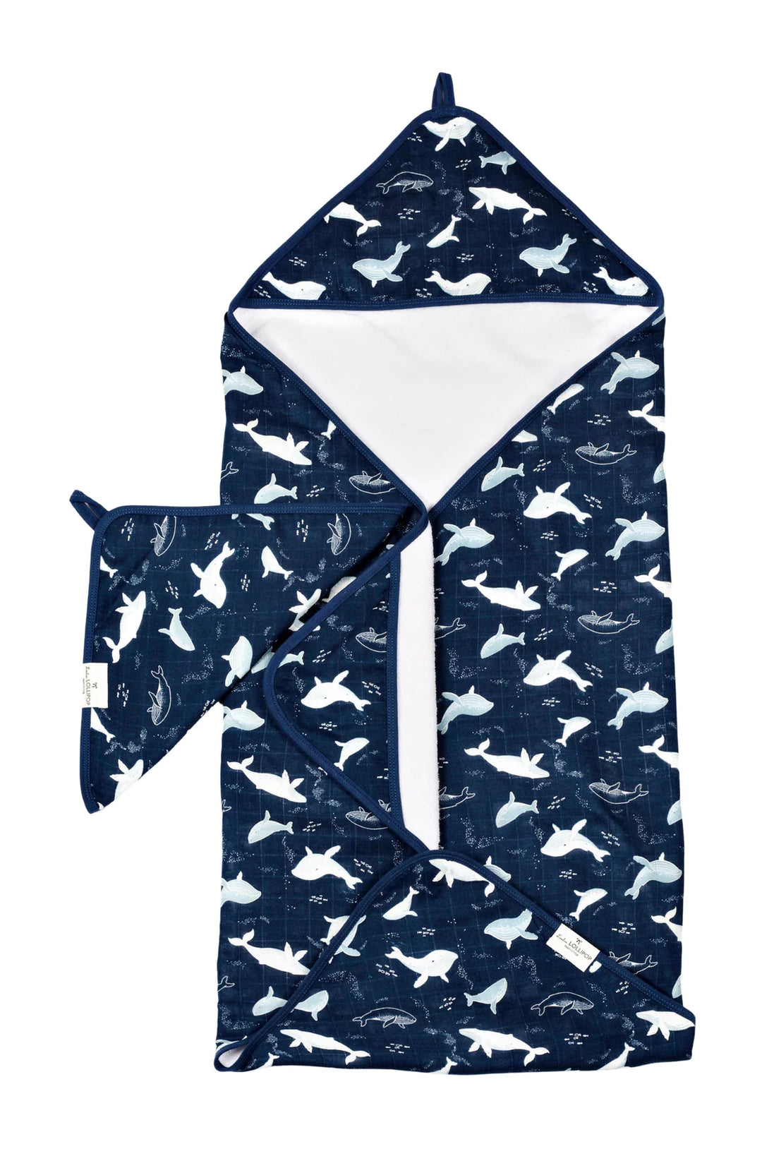 Whale Hooded Towel Set by Loulou Lollipop