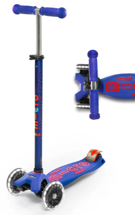 Maxi Deluxe LED Scooter in Blue by Microkickboard