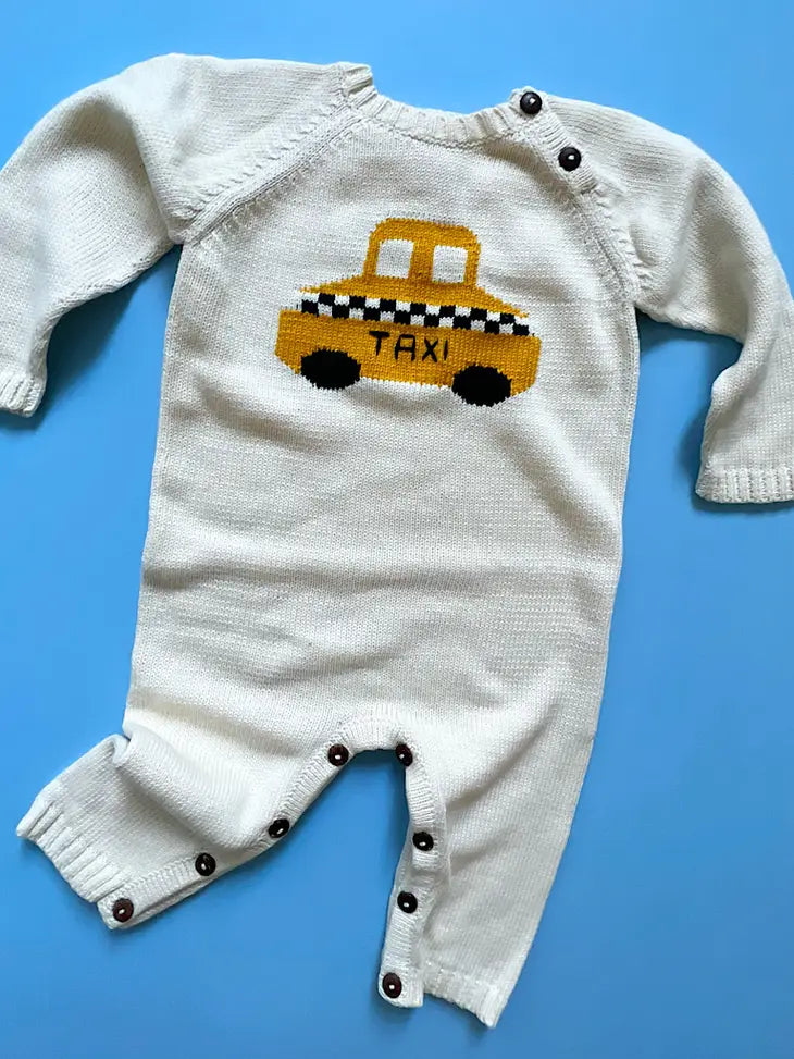 Knit Taxi Baby Romper by Estella