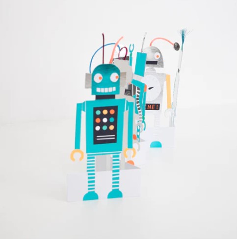 Stand Up Robots Birthday Card by Meri Meri