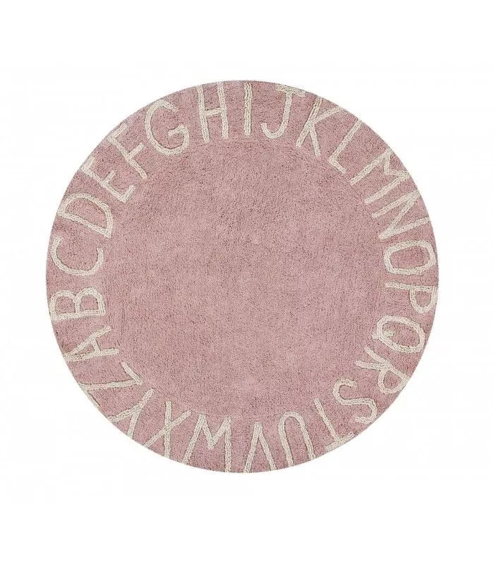 ABC Natural Round Rug in Vintage Nude by Lorena Canals
